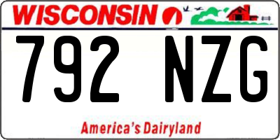 WI license plate 792NZG