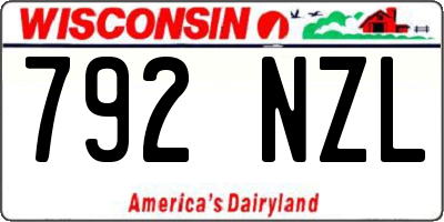 WI license plate 792NZL