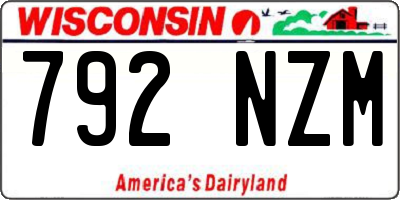 WI license plate 792NZM