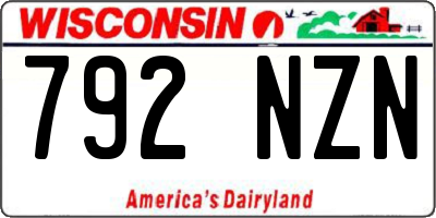 WI license plate 792NZN