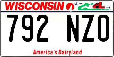 WI license plate 792NZO