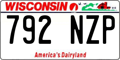 WI license plate 792NZP
