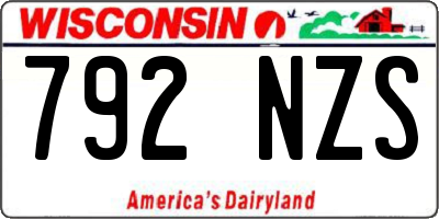 WI license plate 792NZS