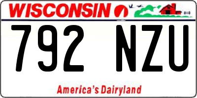 WI license plate 792NZU