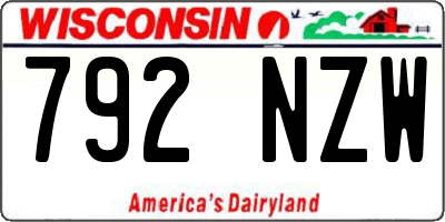 WI license plate 792NZW