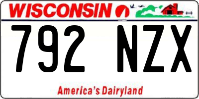 WI license plate 792NZX