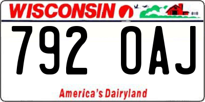 WI license plate 792OAJ