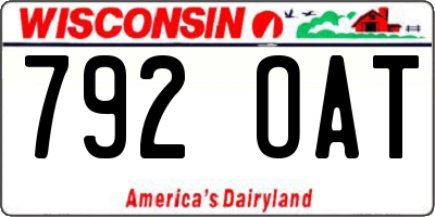 WI license plate 792OAT