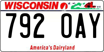 WI license plate 792OAY