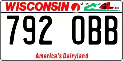 WI license plate 792OBB