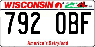 WI license plate 792OBF