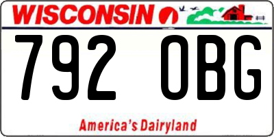 WI license plate 792OBG