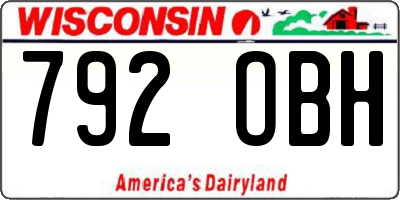 WI license plate 792OBH