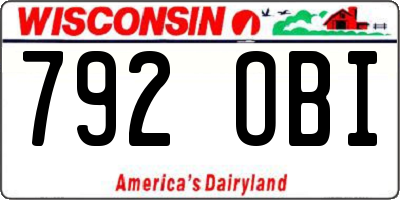 WI license plate 792OBI