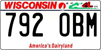 WI license plate 792OBM