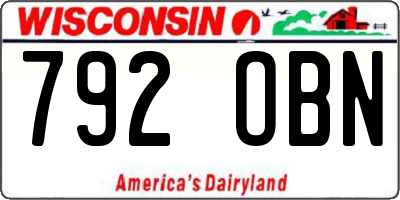 WI license plate 792OBN