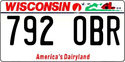 WI license plate 792OBR