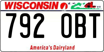 WI license plate 792OBT