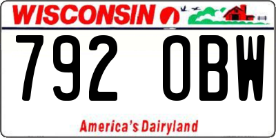 WI license plate 792OBW