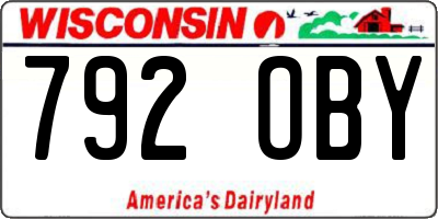 WI license plate 792OBY