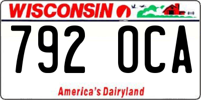 WI license plate 792OCA