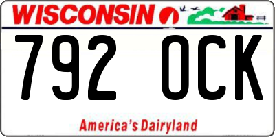 WI license plate 792OCK
