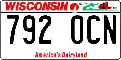 WI license plate 792OCN