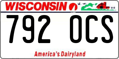 WI license plate 792OCS