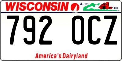 WI license plate 792OCZ