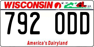 WI license plate 792ODD