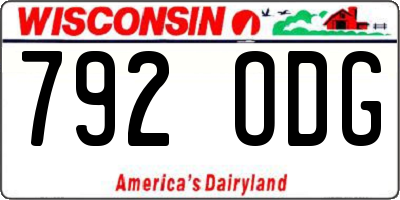WI license plate 792ODG
