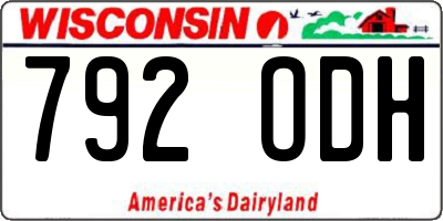 WI license plate 792ODH