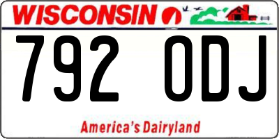 WI license plate 792ODJ