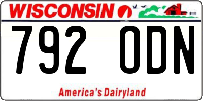 WI license plate 792ODN