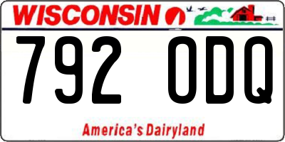 WI license plate 792ODQ