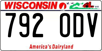 WI license plate 792ODV