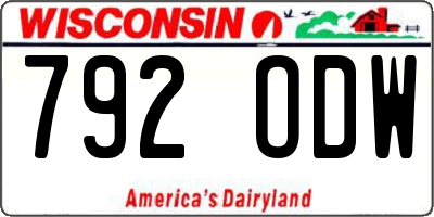 WI license plate 792ODW