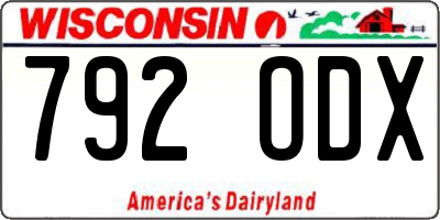 WI license plate 792ODX
