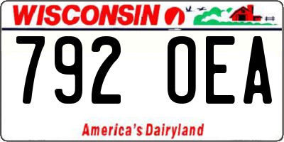 WI license plate 792OEA