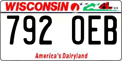 WI license plate 792OEB