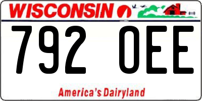 WI license plate 792OEE