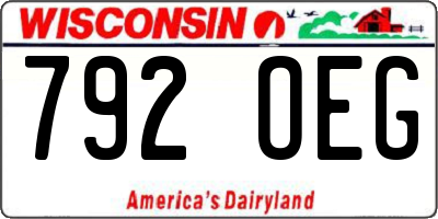 WI license plate 792OEG