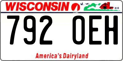 WI license plate 792OEH