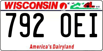 WI license plate 792OEI