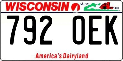 WI license plate 792OEK