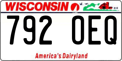 WI license plate 792OEQ