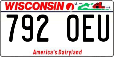 WI license plate 792OEU