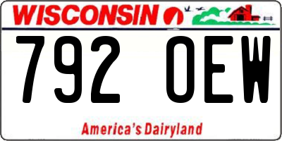 WI license plate 792OEW