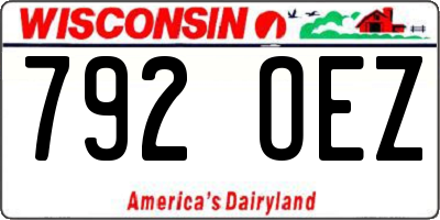 WI license plate 792OEZ