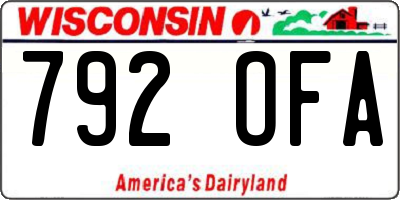 WI license plate 792OFA